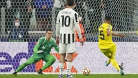 Lalu penalti Arnaut Danjuma pada menit ke-92 memastikan Villarreal menang 3-0. AP/Antonio Calanni.