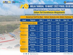 Selain Gempol-Pandaan, Tarif Tol Surabaya-Mojokerto juga Naik Per 19 Maret