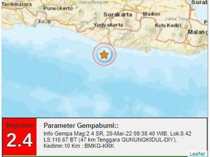 Gempa M 2,4 Guncang Gunungkidul