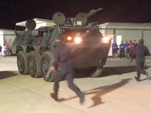 Kendaraan Panser Anoa Keluyuran di Paddock MotoGP Mandalika