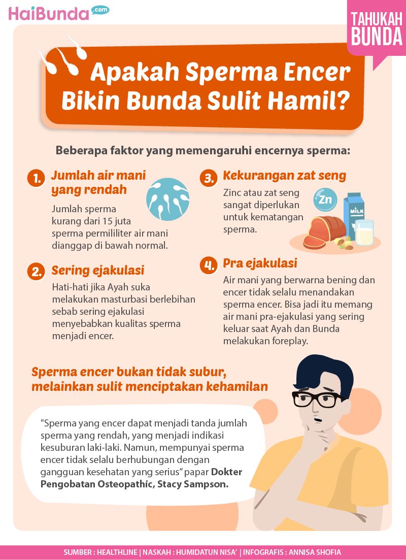 penyebab sperma encer yang membuat sulit hamil