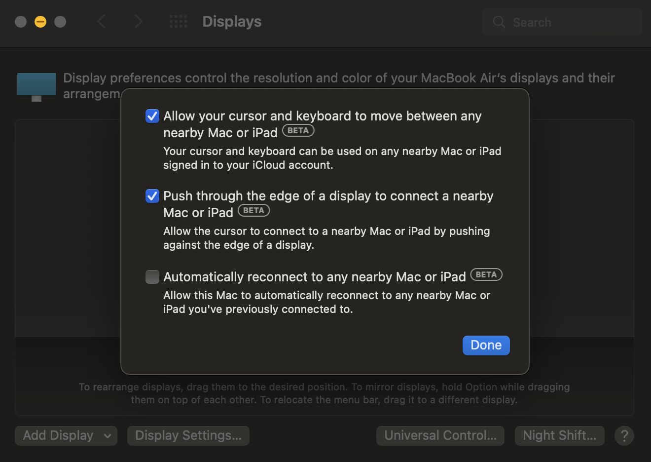 Kontrol Universal Mac dan iPad