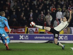 Diogo Jota tentu saja sudah pamer banyak aksi di Liverpool, seperti yang satu ini. Foto: Getty Images/Matthew Lewis