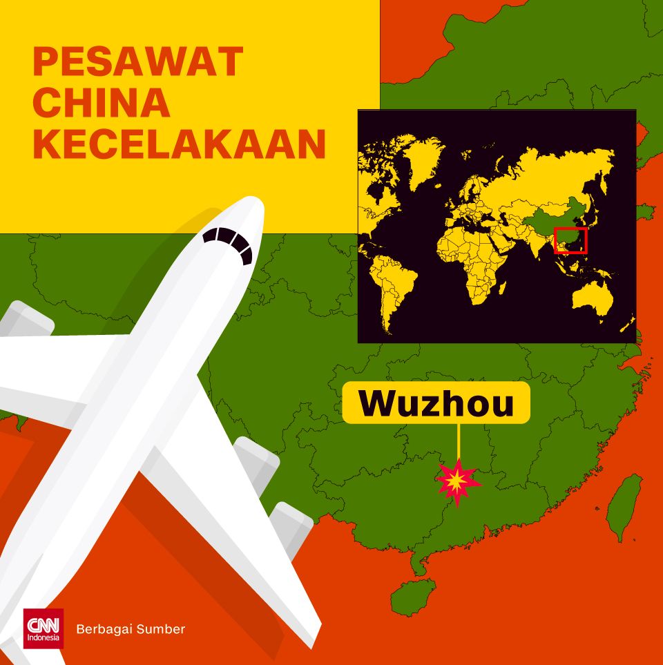 Insert Infografis Pesawat China Kecelakaan