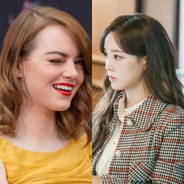 Kesamaan postur wajah Emma Stone dan Kim Se Jeong