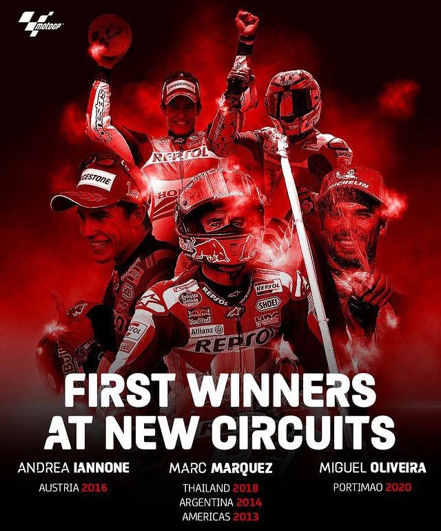 Para pemenang di sirkuit baru pada ajang MotoGP.