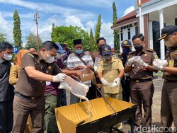 Rokok Ilegal hingga Senpi Milik Eks DPRD Bangkalan Dimusnahkan Kejaksaan