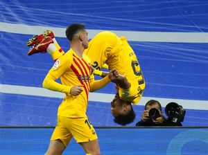 Foto Selebrasi Aubameyang di El Clasico: Salto lalu Gaya Dragon Ball