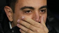Xavi Hernandez ditanya komentarnya mengenai kelolosan Real Madrid. Xavi blak-blakan bilang, Madrid memang lolos tapi tidak main bagus. Barcelona tak bisa seperti itu! (AP)