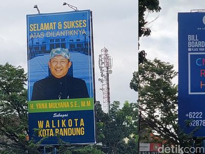 Baliho untuk Plt Walkot Bandung Yana Mulyana Mendadak Hilang