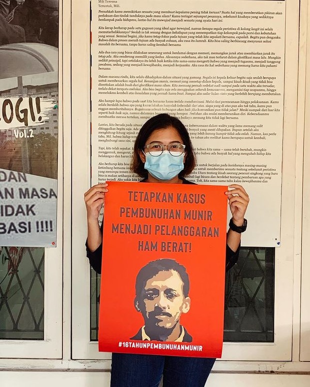 Fatia Maulidiyanti KontraS/Foto:Instagram/@fatiamaulidiya