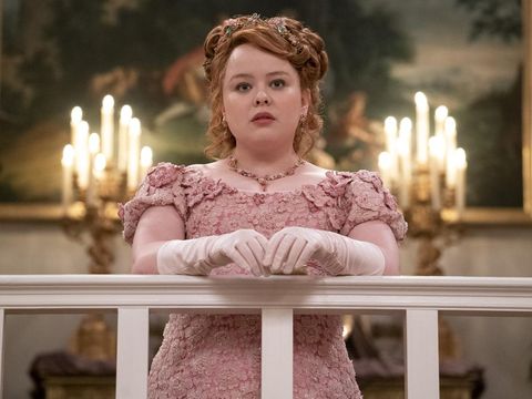 Nicola Coughlan sebagai Penelope Featherington dalam Bridgerton Bridgerton. Nicola Coughlan as Penelope Featherington in episode 204 of Bridgerton. Cr. Liam Daniel/Netflix © 2022