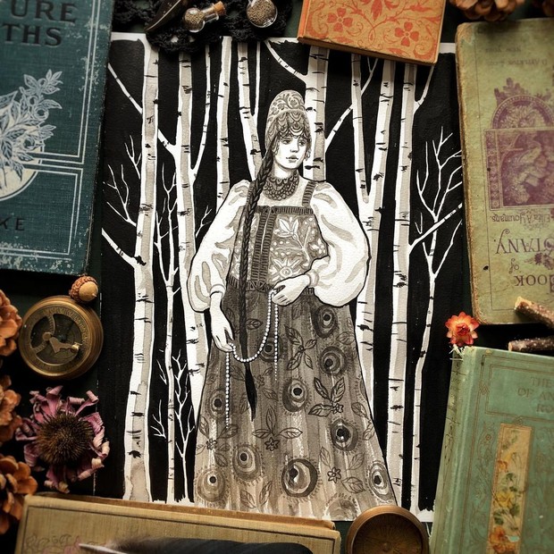 Russian/Slavic inspired drawings by Vasilisa Romanenko/ Foto: Instagram.com/vasilisa.romanenko Russian/Slavic inspired drawings (2019) by Vasilisa Romanenko