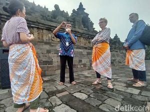 Snapshots: Momen Rombongan Delegasi G20 Naik Candi Borobudur
