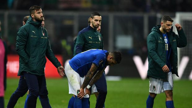 PALERMO, ITALY - MARCH 24: Lorenzo Insigne of Italy reacts at the end of the 2022 FIFA World Cup Qualifier knockout round play-off match between Italy and North Macedonia at Stadio Comunale Renzo Barbera on March 24, 2022 in Palermo, Italy . (Photo by Claudio Villa/Getty Images)