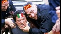 Kemenangan Makedonia Utara atas Italia yang di luar dugaan memunculkan beragam meme kocak seperti yang satu ini. Foto: dok. Twitter