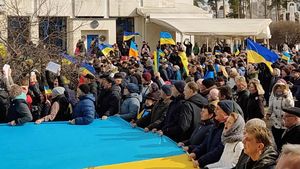 Protes Invasi Rusia ke Ukraina, Warga Slavutych Turun ke Jalan