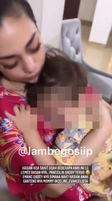 Celine Evangelista dan anak