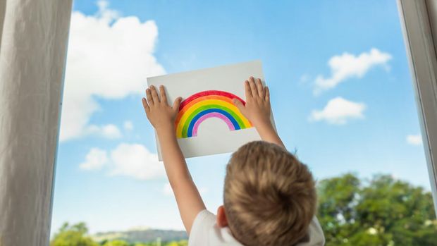 Ilustrasi urutan warna pelangi