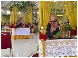 Duh! Ibu Ini Malah Sibuk Bungkus Makanan Saat di Pesta Pernikahan