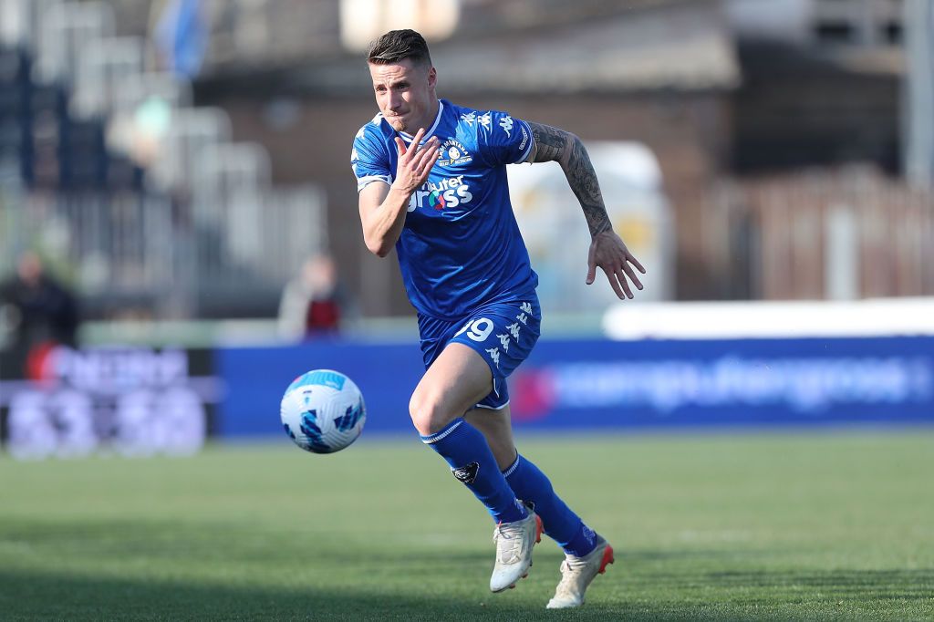 SASSUOLO, ITALY - NOVEMBER 15: Gaetano Pio Oristanio of Italy U20  in action during the match between Italy U20 and Romania U20 at Enzo Ricci Stadium on November 15, 2021 in Sassuolo, Italy. (Photo by Alessandro Sabattini/Getty Images)