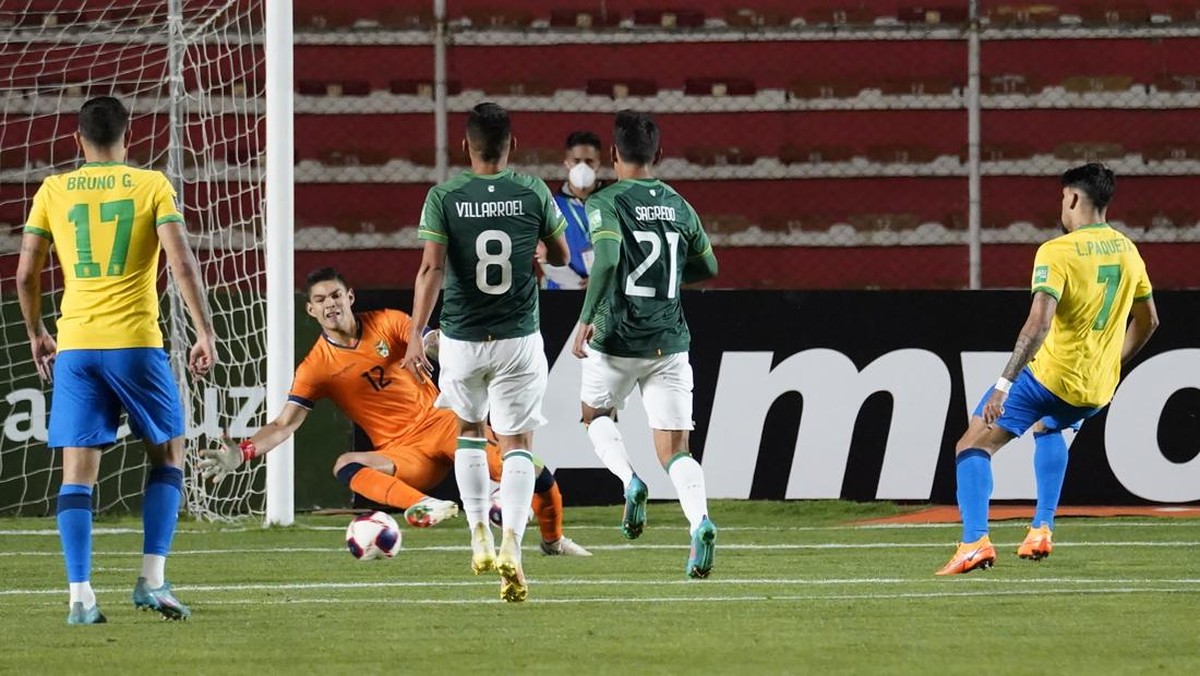 Brasil menggasak tuan rumah Bolivia 4-0 di Kualifikasi Piala Dunia 2022. (Foto: Getty Images/Javier Mamani)
