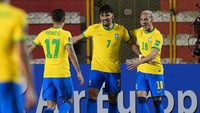 Paqueta membuka keunggulan Brasil saat pertandingan berjalan 24 menit. Skor 1-0 untuk Brasil.