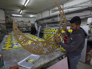 Sambut Ramadan, Kota Ramallah Palestina Berhias Diri