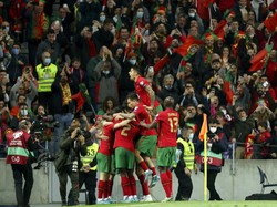 Portugal kalahkan Makedonia Utara 2-0 dalam playoff Piala Dunia 2022. Cristiano Ronaldo sumbang satu assist (AP)
