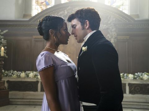 Bridgerton 2 Bridgerton. (L to R) Simone Ashley as Kate Sharma, Jonathan Bailey as Anthony Bridgerton in episode 206 of Bridgerton. Cr. Liam Daniel/Netflix © 2022