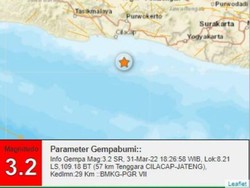 Gempa Magnitudo 3,2 Mengguncang Cilacap