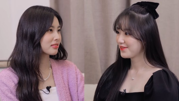 Potret Kang Hye Won dan Shuhua (G)-IDLE/ Foto: youtube.com/강혜원 Potret Kang Hye Won dan Shuhua