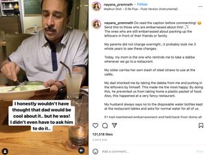 Viral Video Bapak-bapak Bungkus Sisa Makanan dari Resto Mahal, Ada Pesan Mulianya