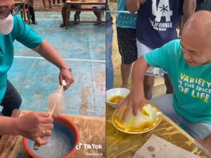 Seru Banget! Begini Meriahnya Pasutri Saat Lomba Makan Papeda