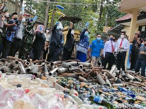 8 Ribu Botol Miras dan Knalpot Bising di Garut Dilindas Stum