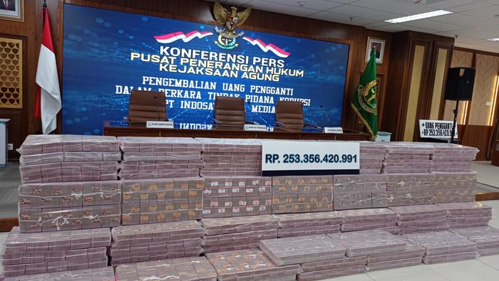 Penampakan gunungan uang di kasus IM2 (Wilda-detikcom) Penampakan gunungan uang di kasus IM2 (Wilda-detikcom)
