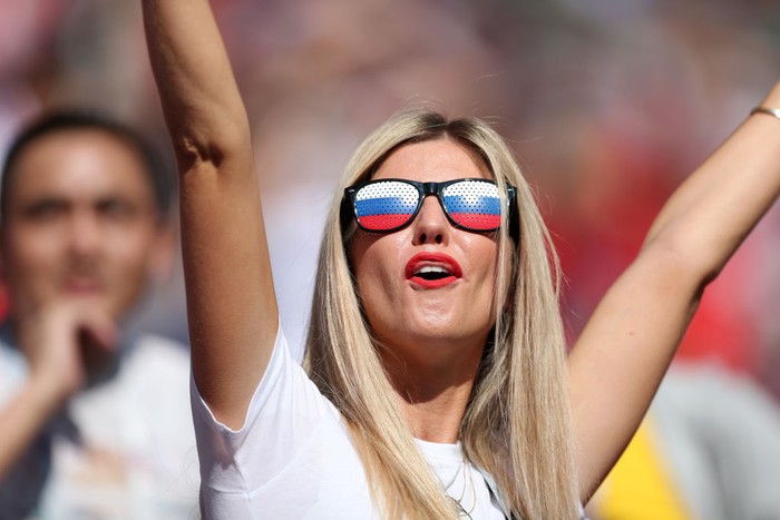 FRANKFURT AM MAIN, GERMANY - JULY 06: A fan of Equatorial Guinea looks on prior to the FIFA Women's World Cup 2011 Group D match between Equatorial Guinea and Brazil at FIFA World Cup stadium Frankfurt on July 6, 2011 in Frankfurt am Main, Germany. (Photo by Christof Koepsel/Getty Images)