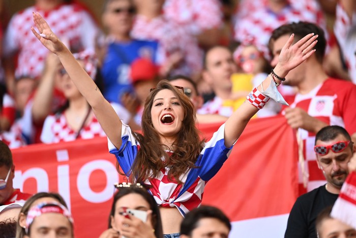COPENHAGEN, DENMARK - JUNE 28: A Croatia fan shows their support prior to the UEFA Euro 2020 Championship Round of 16 match between Croatia and Spain at Parken Stadium on June 28, 2021 in Copenhagen, Denmark. (Photo by Stuart Franklin/Getty Images)