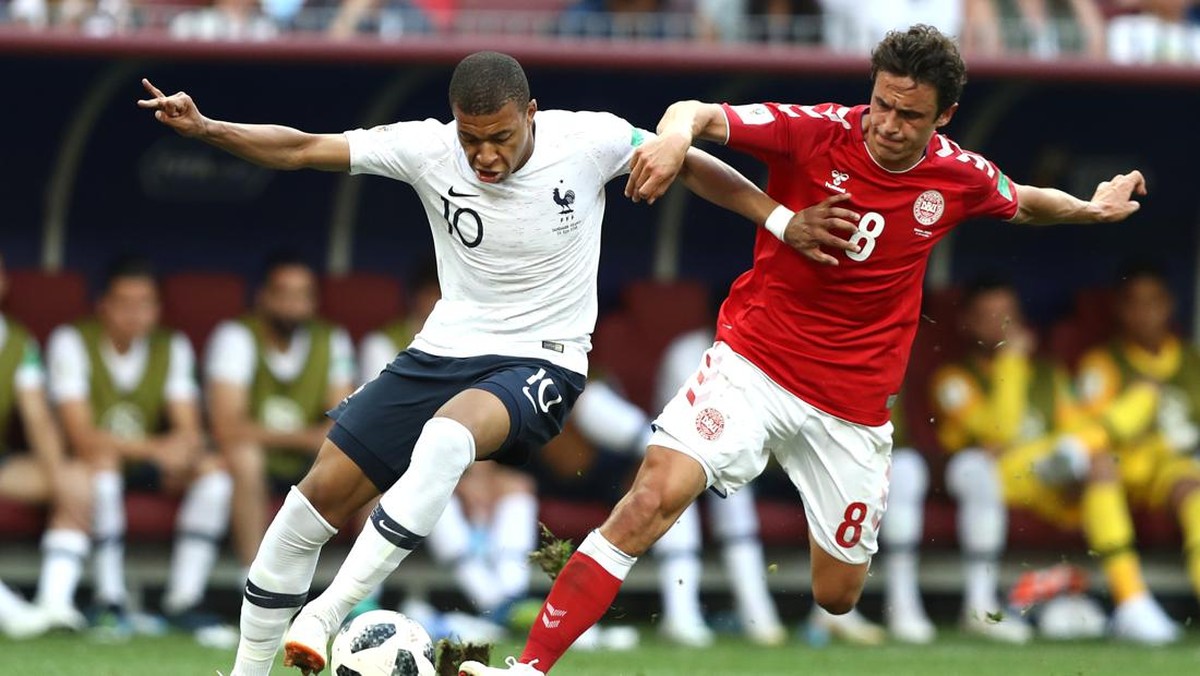 Timnas Denmark vs Prancis lagi di fase grup Piala Dunia 2022 (Getty Images/Ryan Pierse)