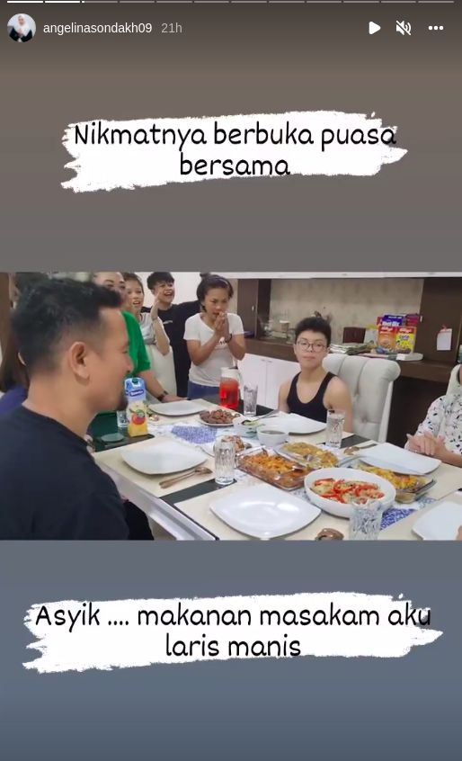 Angelina Sondakh buka puasa bareng keluarga