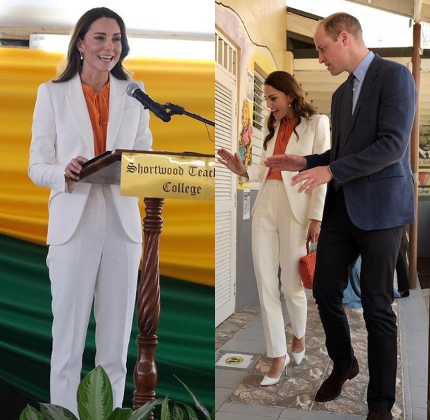 Kate Middleton Memakai Setelan Warna Putih Kate Middleton