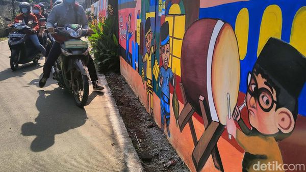 Mural Ramadan Bergambar Ipin Upin Hiasi Jalan di Tangerang