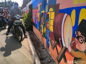 Mural Ramadan Bergambar Ipin Upin Hiasi Jalan di Tangerang
