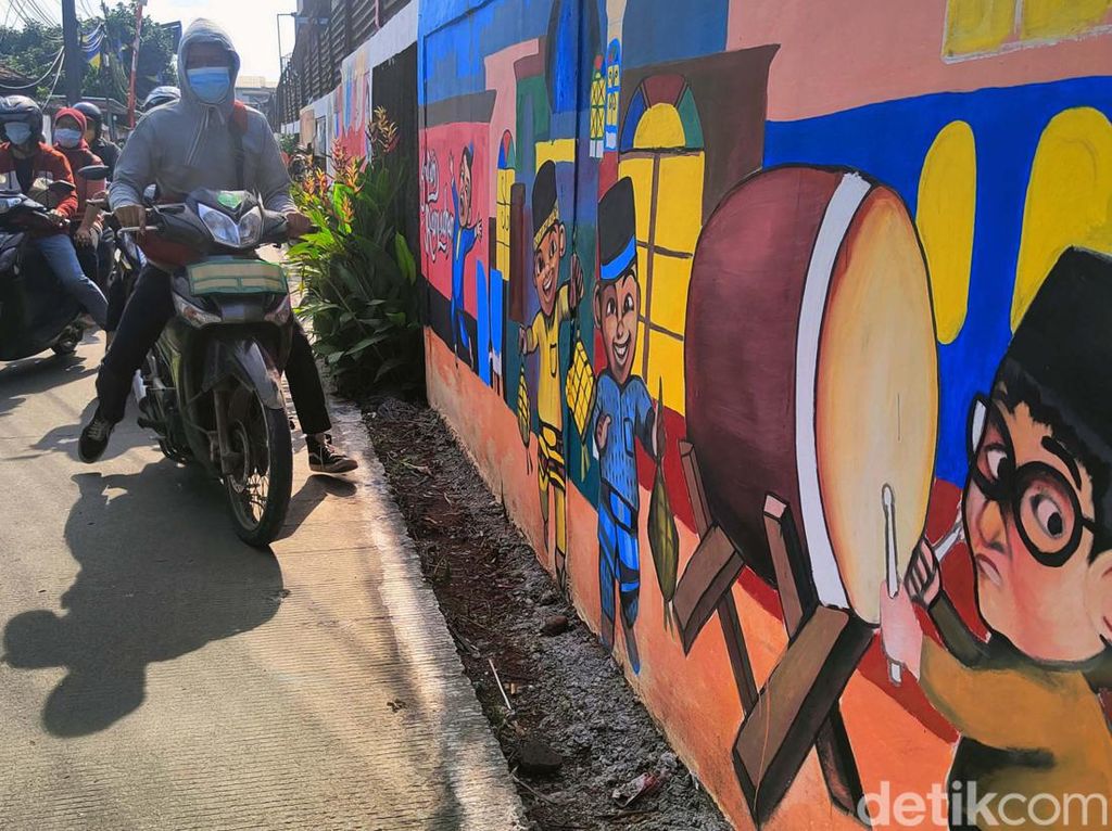 Mural Ramadan Bergambar Ipin Upin Hiasi Jalan di Tangerang