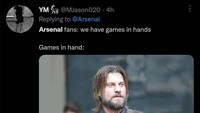 Kekalahan dari Palace membuat Arsenal gagal memanfaatkan laga tundanya untuk meraih kemenangan. Foto: Twitter @MJason020