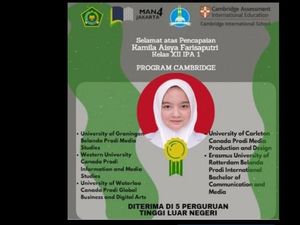 Mantul! Siswi MAN 4 Jakarta Ini Diterima di 6 Universitas Luar Negeri