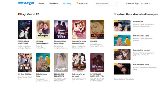 Tampilan NovelToon/ Foto: Tangkapan Layar/NovelToon Tampilan NovelToon/ Foto: Tangkapan Layar/NovelToon