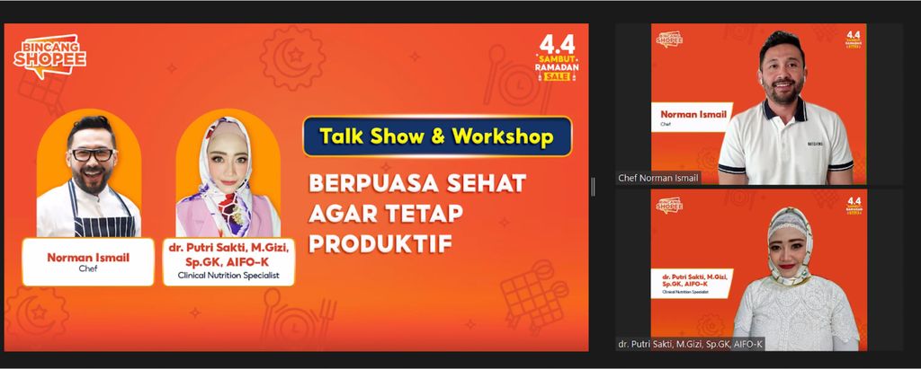 Bincang Shopee bareng dr. Putri dan Chef Norman Ismail