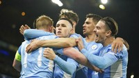 Man City di peringkat pertama dengan rata-rata 60,4 persen per laga sekaligus jadi tim terbaik dengan penguasaan bola di Liga Champions sepanjang musim ini (AP)