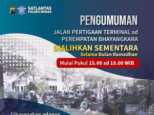 Jalan Bhayangkara Demak Dialihkan Selama Ramadan, Ini Jadwalnya Jalan Bhayangkara Demak Dialihkan Selama Ramadan, Ini Jadwalnya